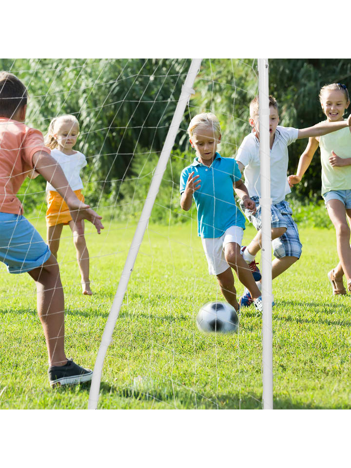 relaxdays Fußballtor in Weiß/ Blau - (B)235 x (H)170 x (T)85 cm günstig kaufen onesize