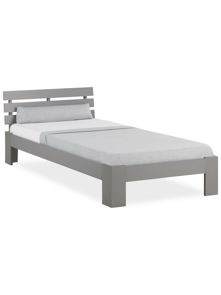 Homestyle4u Holzbett 90x200 mit Lattenrost in Grau günstig kaufen