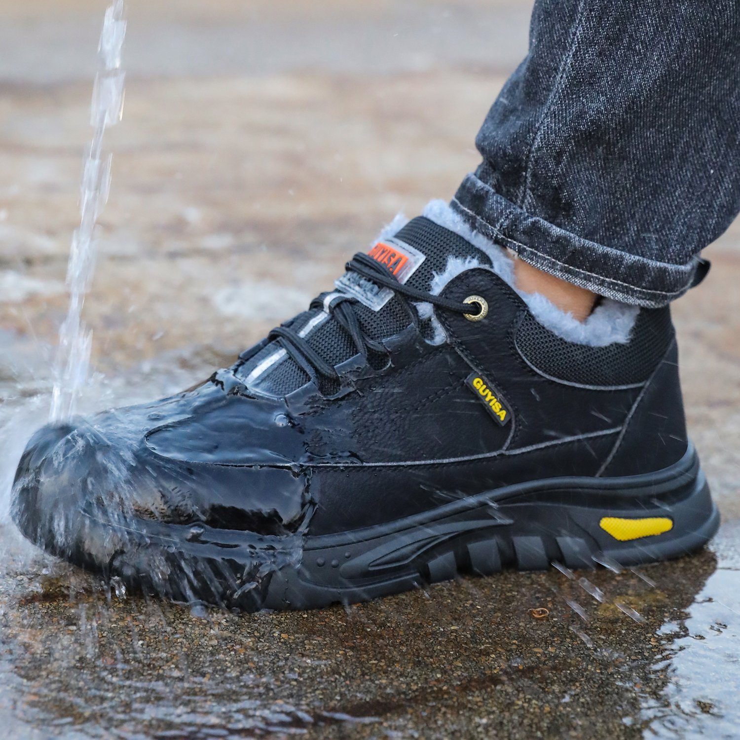 Daisred Herren Sicherheitsschuhe Wasserdichte Schutzschuhe Arbeitsschuh