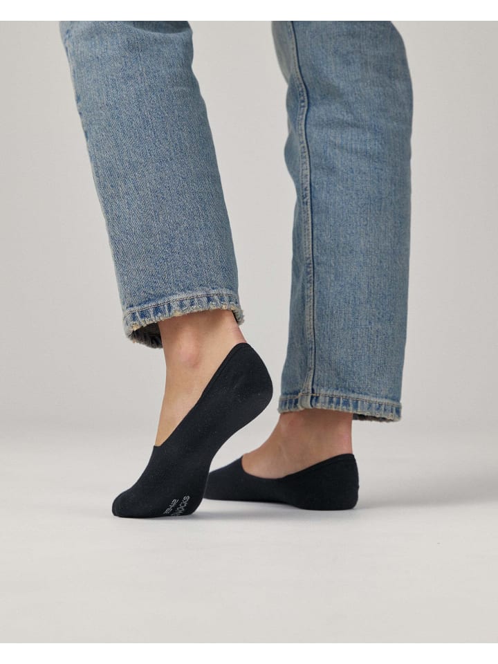 SNOCKS Mid Cut Füßlinge aus Bio-Baumwolle 6 Paar in Schwarz günstig kaufen