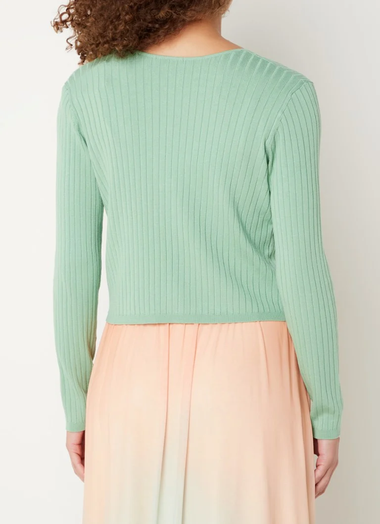 Cardigan scurt Cinque Ciada din tricot fin cu textură striată