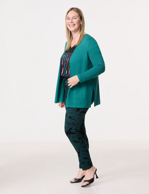 Lange Basic-Strickjacke