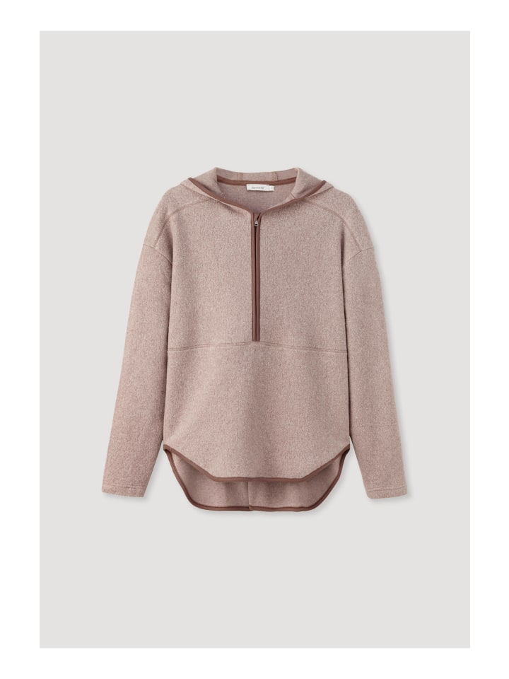 Hessnatur Fleece-Hoodie in mandelbraun günstig kaufen