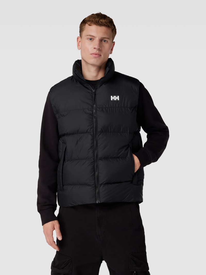 Steppweste mit Stehkragen und Eingrifftaschen in schwarz