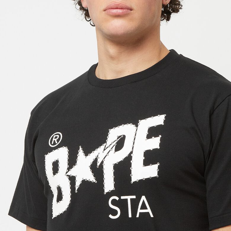 A Bathing Ape Crystal Stone Bape STA Logo Tee Black