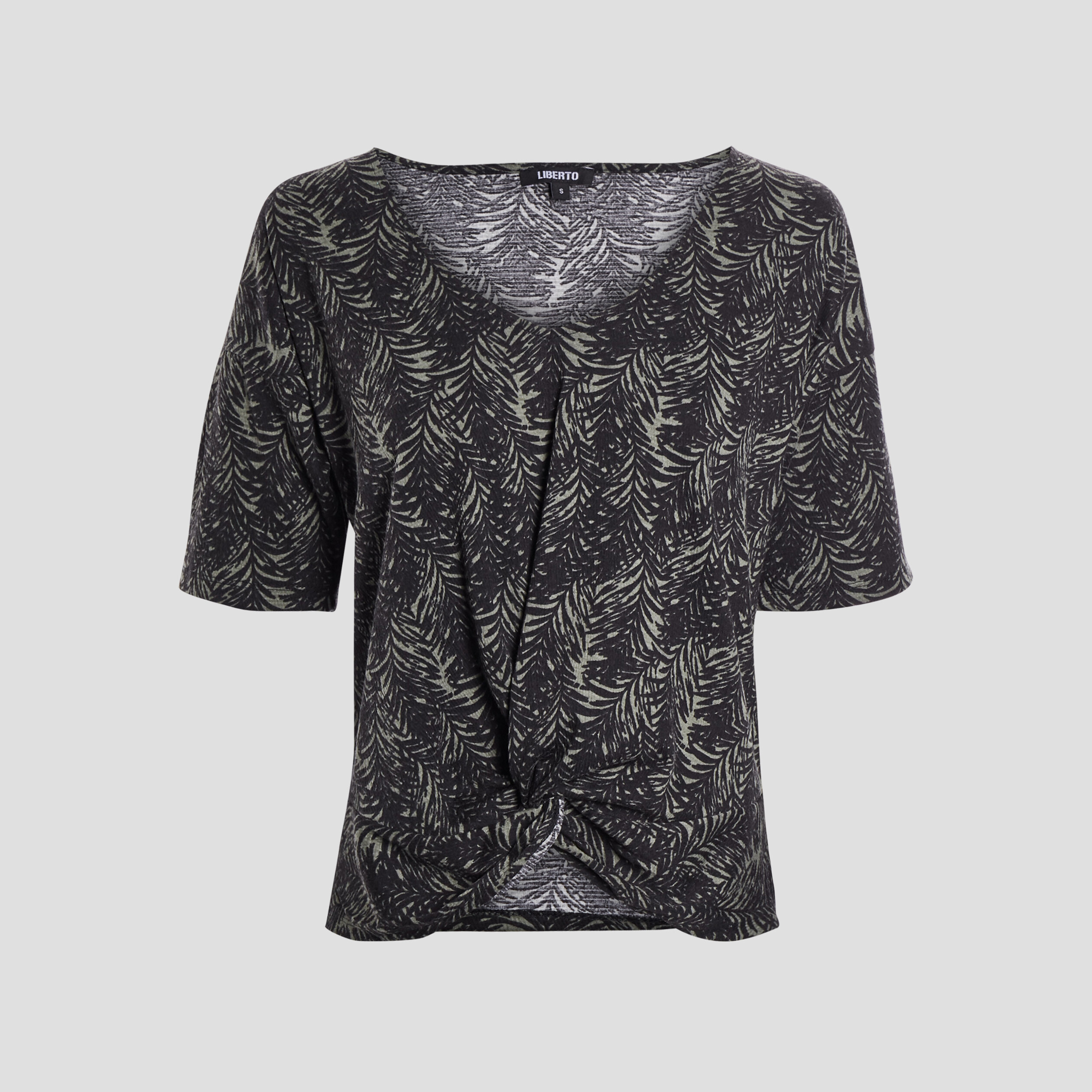 T-shirt manches courtes détail noeud noir femme | La Halle