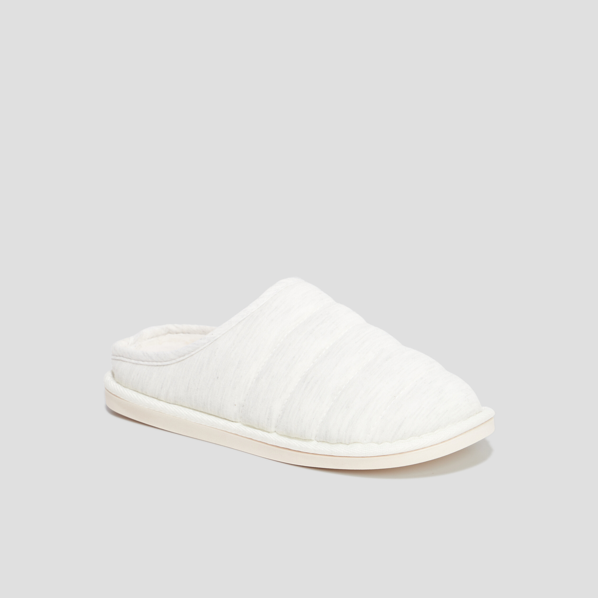 Chaussons mules fourrés gris femme | La Halle
