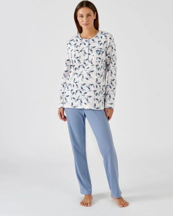 Pyjama à manches longues maille interlock imprimée