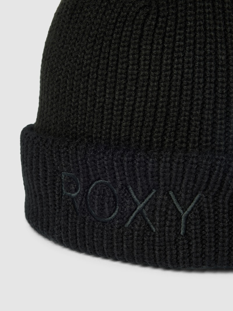 Beanie mit Label-Stitching Modell 'FREJA' in schwarz