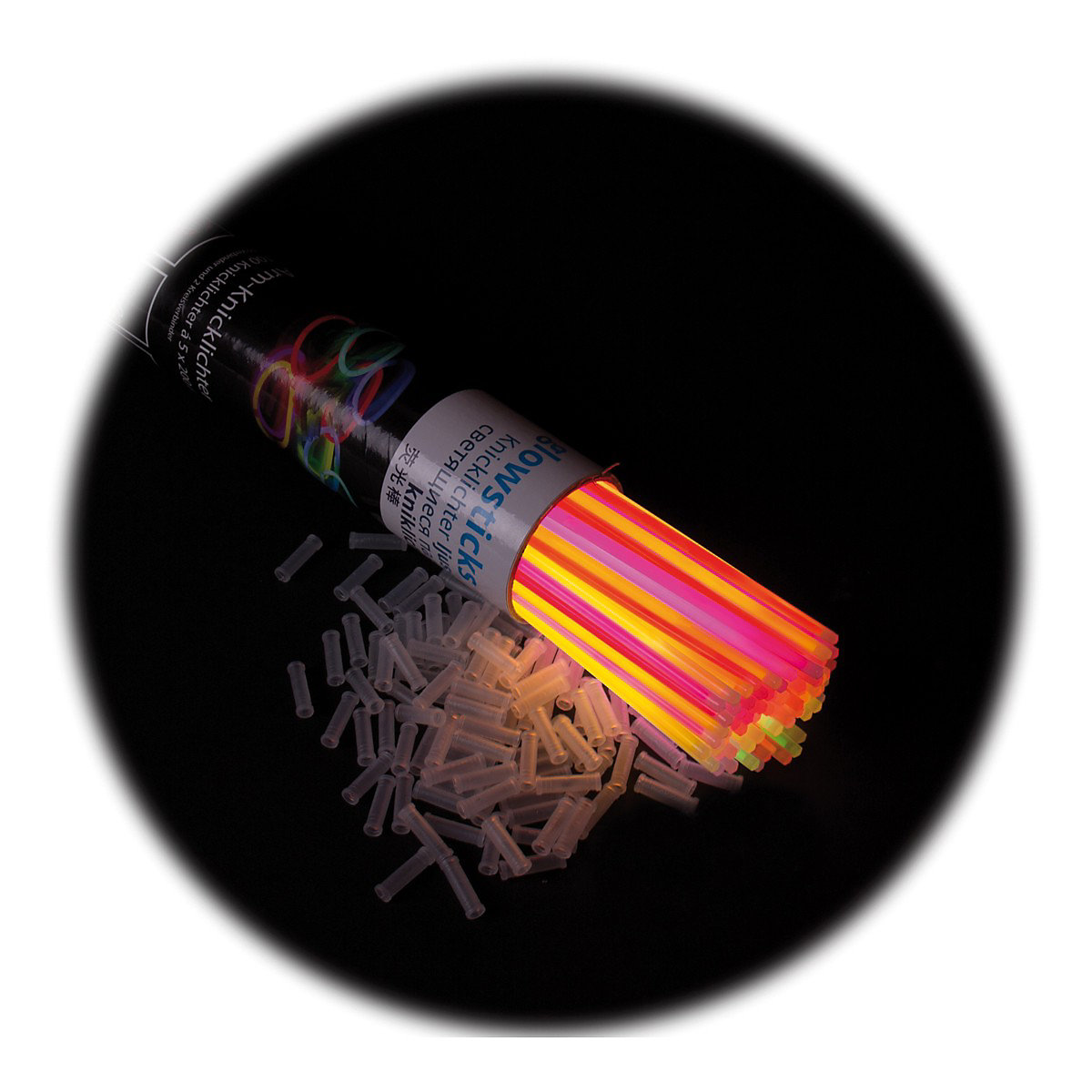 Knicklichter 100er Pack - mit Verbinder für Armreifen
