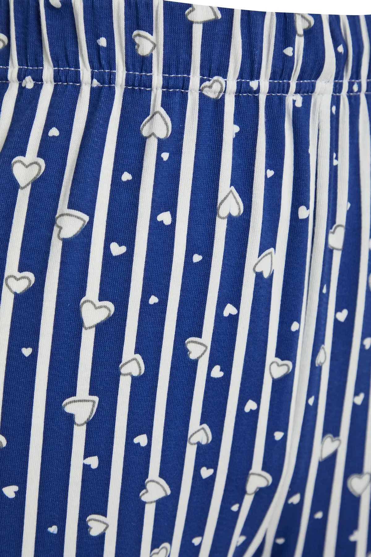 Trendyol Collection  Marineblaue, gestreifte, gestrickte Pyjamahose aus Baumwolle THMSS23PJ00002