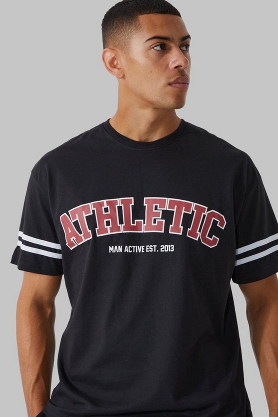 Man Active Oversize T-Shirt mit Athletic Streifen