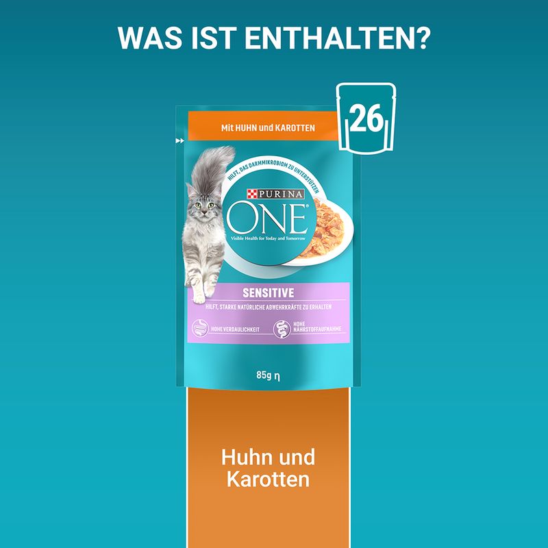 PURINA ONE Sensitive mit Huhn & Karotten zu TOP-Preisen | bitiba