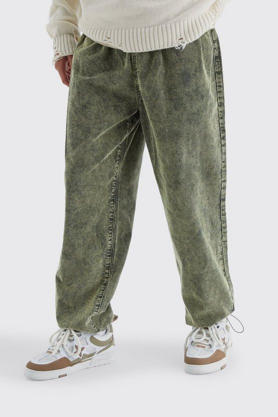 Lockere Cord-Hose mit Acid-Waschung