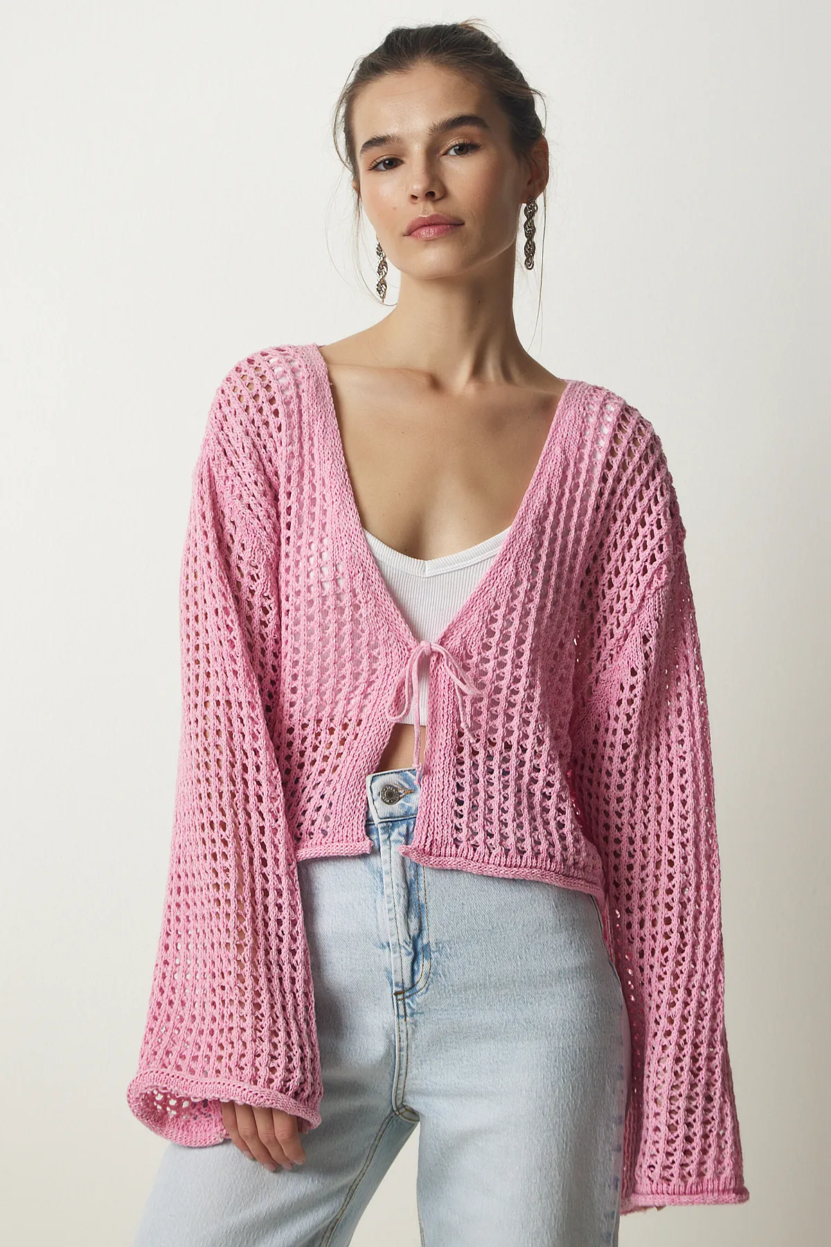 Happiness İstanbul  Strickjacke - Rosa - Regular Fit