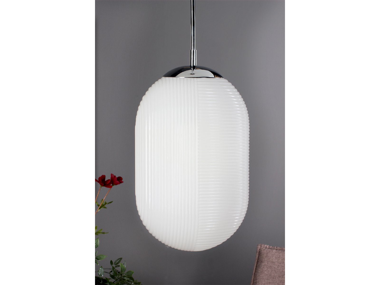 meineWunschleuchte LED Pendelleuchte, Dimmfunktion, LED wechselbar, Warmweiß, Designer Glas Lampenschirm über Esstisch & Kochinsel hängend, Ø 23cm