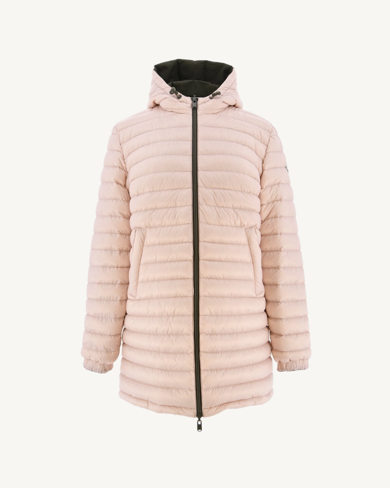 Doudoune longue réversible Army/Rose clair Roma
