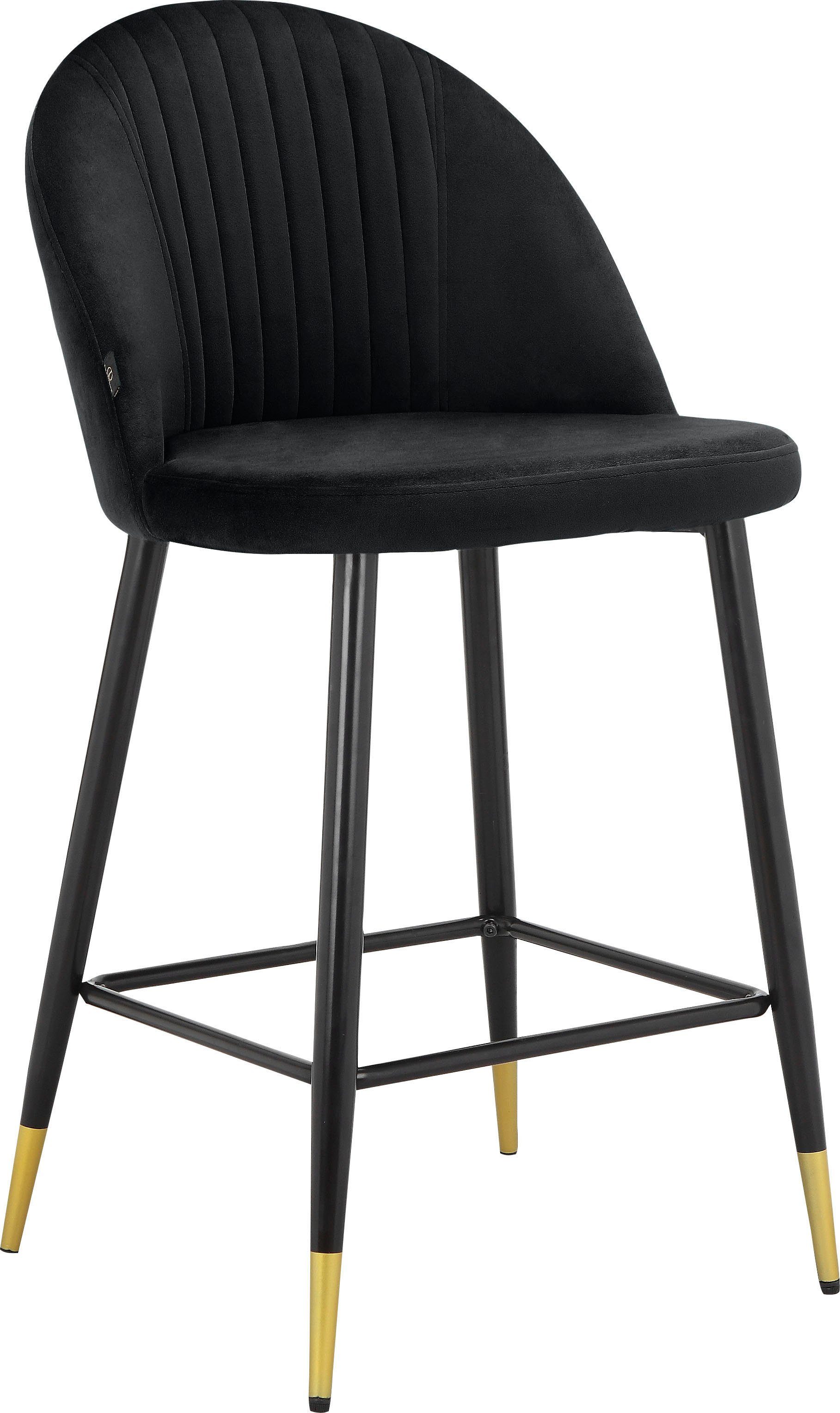 Leonique Bistrostuhl Embrosse (2 St), mit Sitz und Rücken gepolstert, in schönem Velourstoff, Sitzhöhe 65 cm