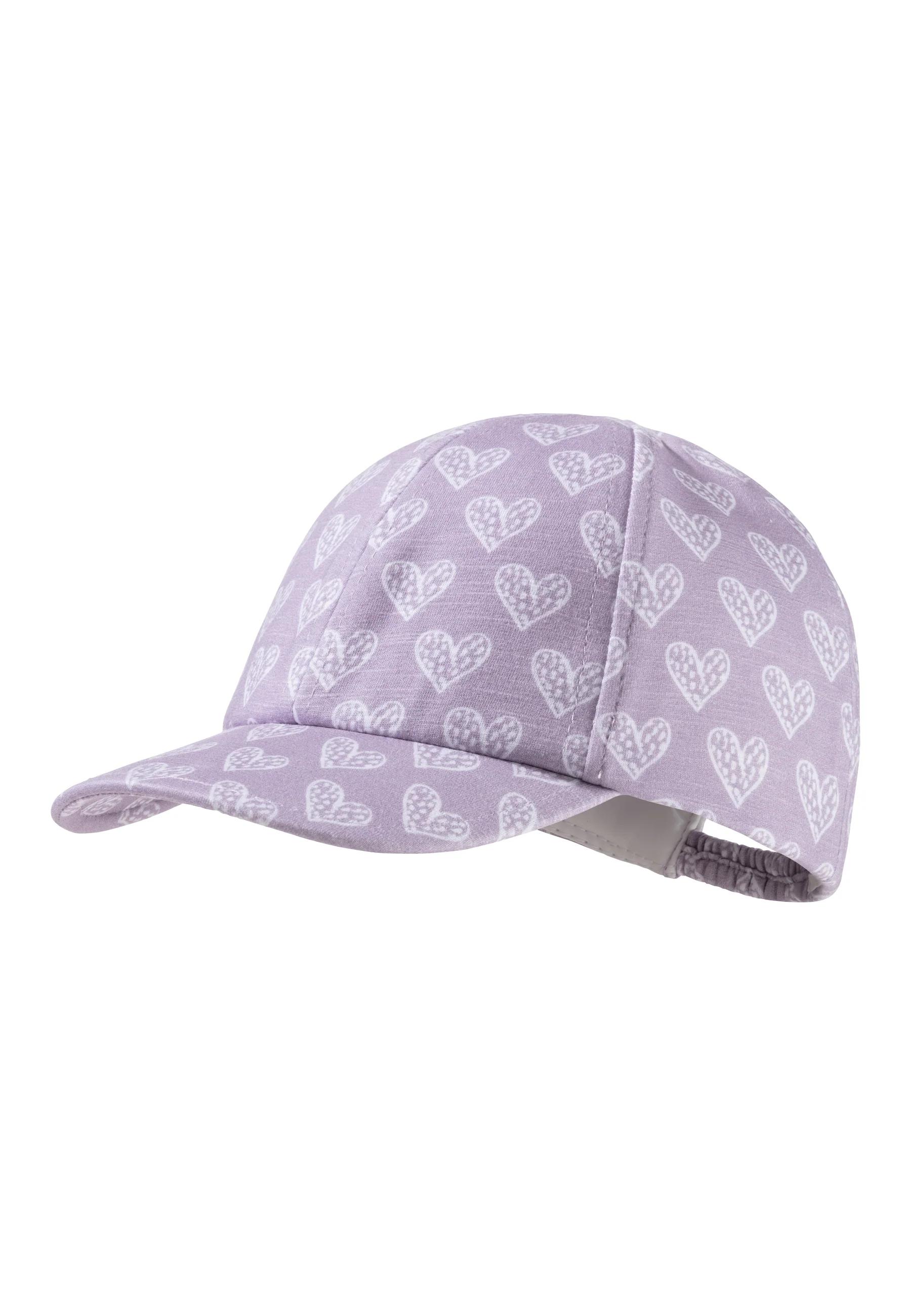Baseballcap bedruckt mit Herzen in flieder