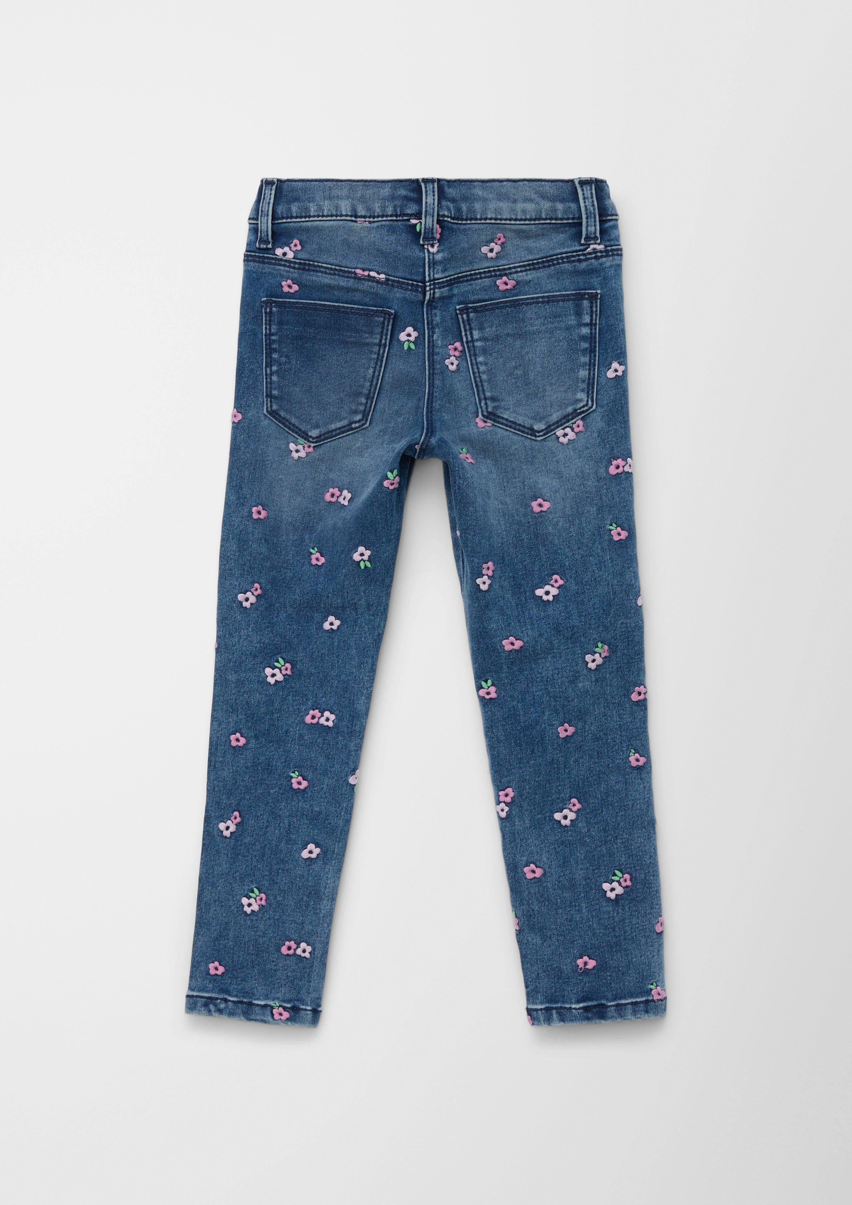 Jeans / Slim Fit / High Rise / Slim Leg / Blumenstickerei  2140077-54Z4