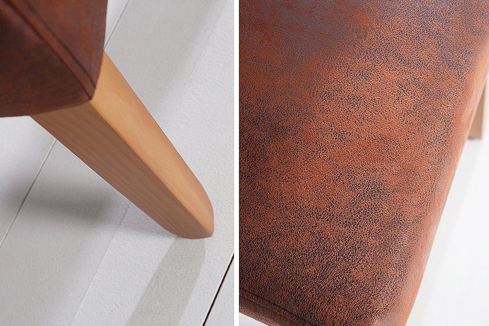 riess-ambiente Polsterstuhl CASA vintage braun, Esszimmer · Microfaser · Massivholz