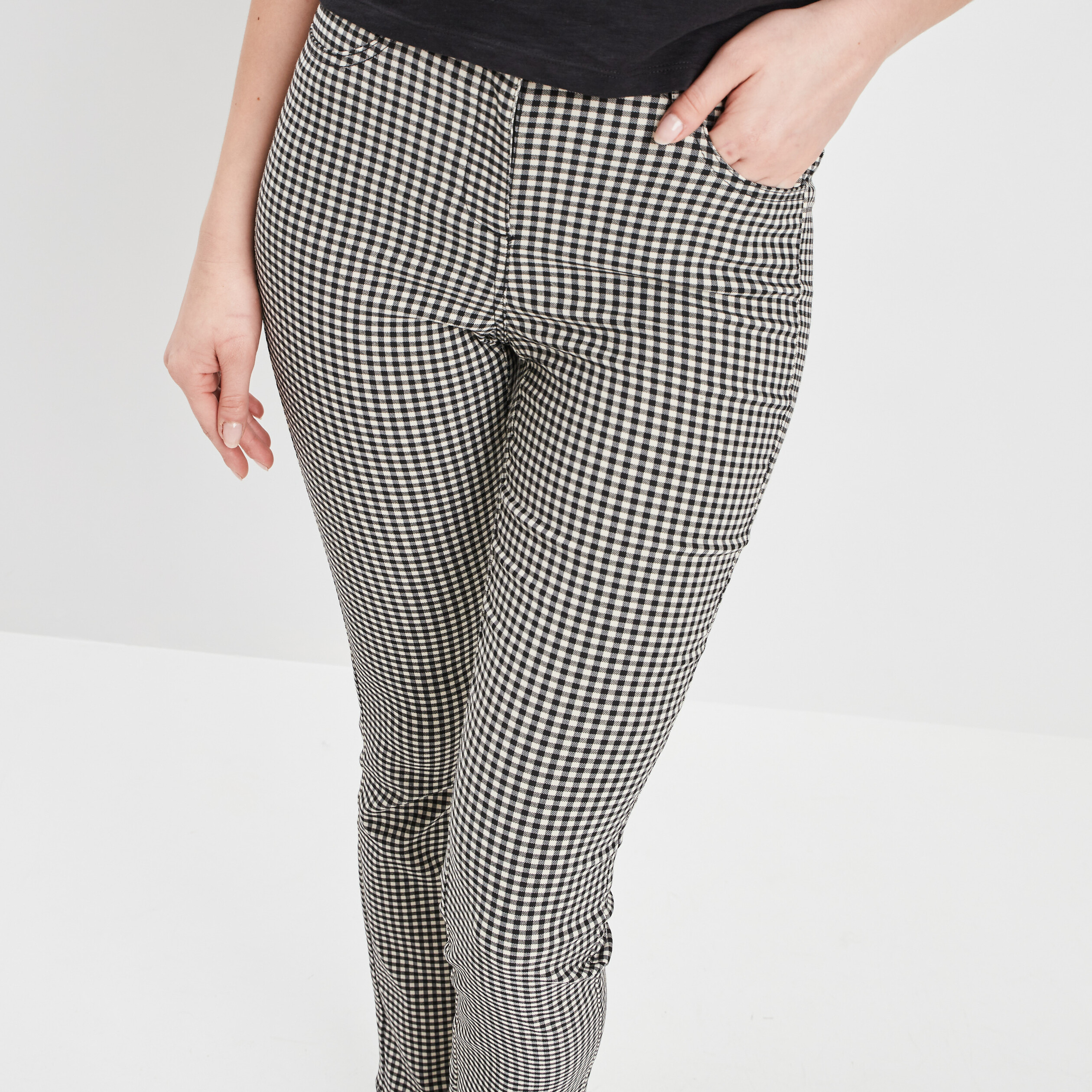 Pantalon droit stretch ecru femme | La Halle