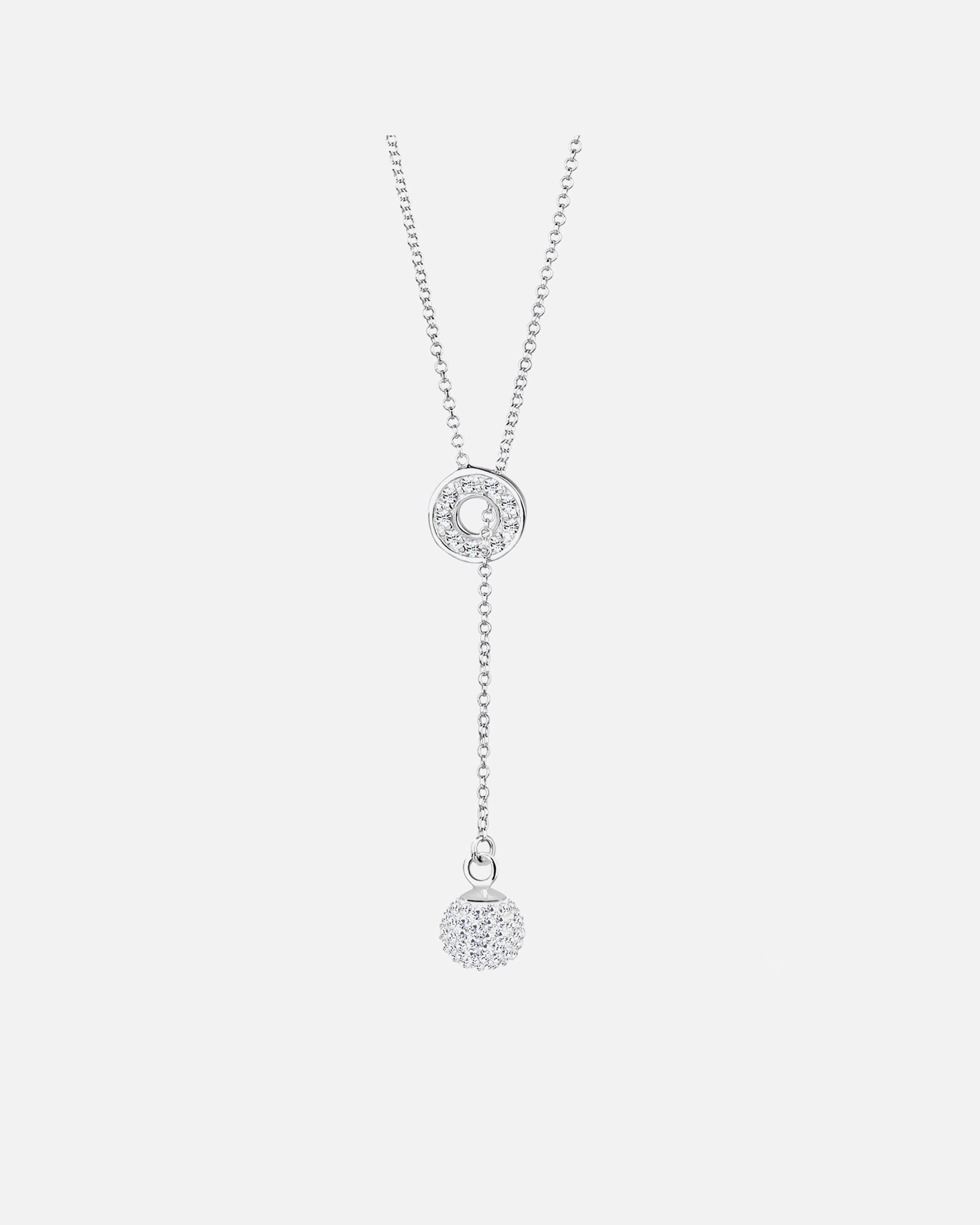 Collana da donna Elli a forma di Y con sfere e cristalli in argento sterling 925.
