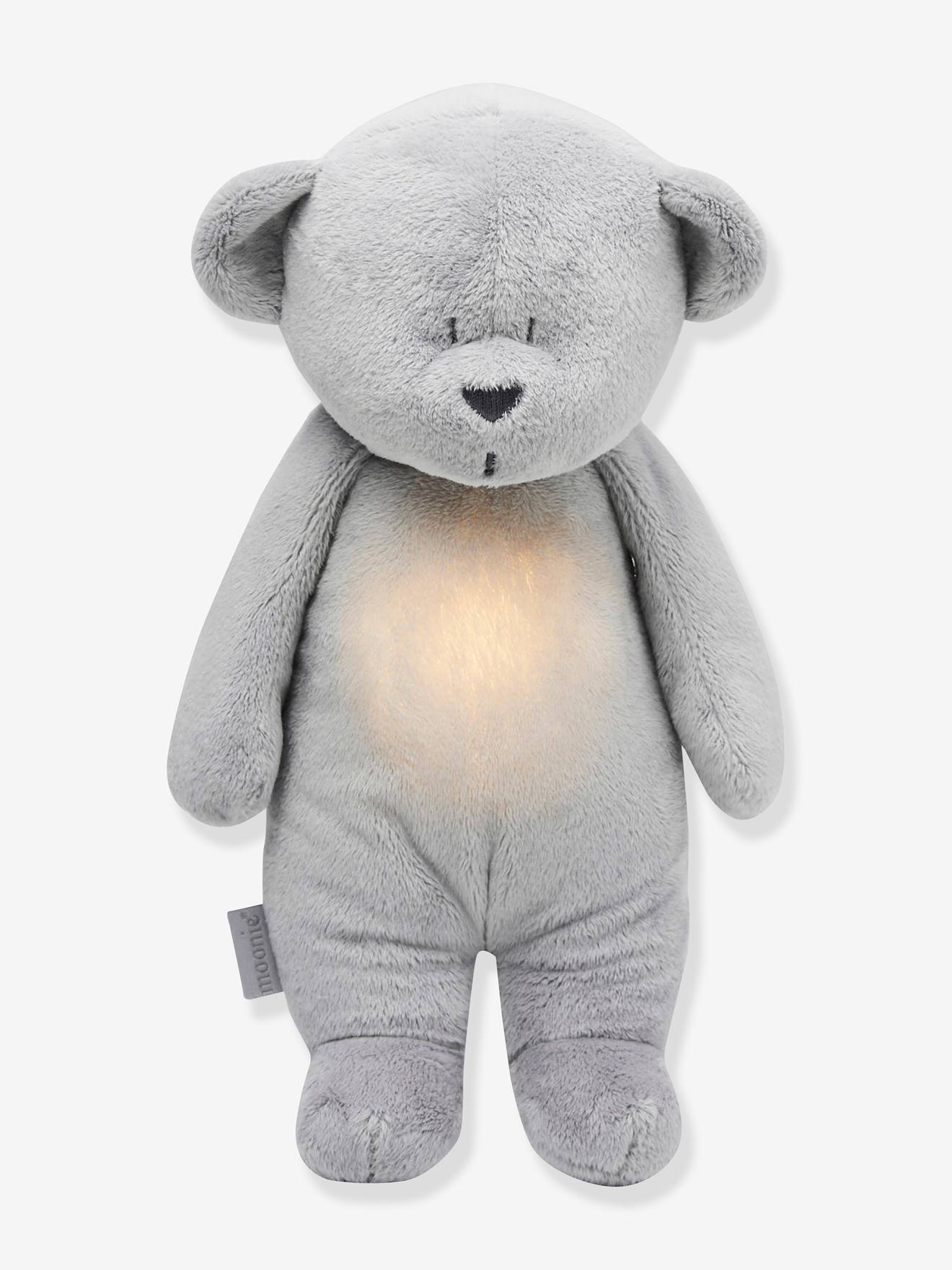 Veilleuse peluche MOONIE Ours douceur gris