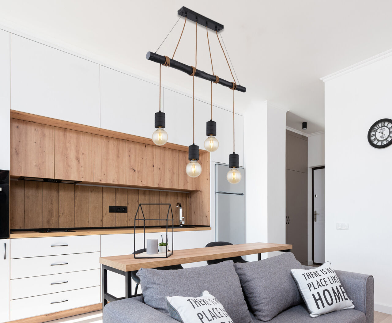 Globo Lighting - HERMINE - Hängeleuchte Metall schwarz, 4x E27