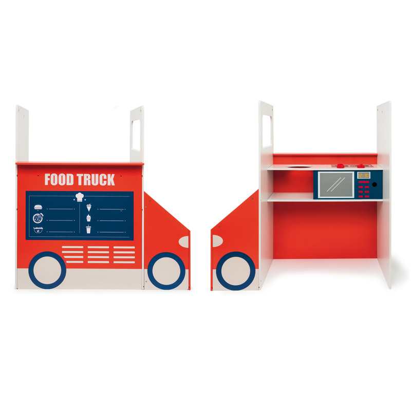 Camion restaurant en bois avec accessoires