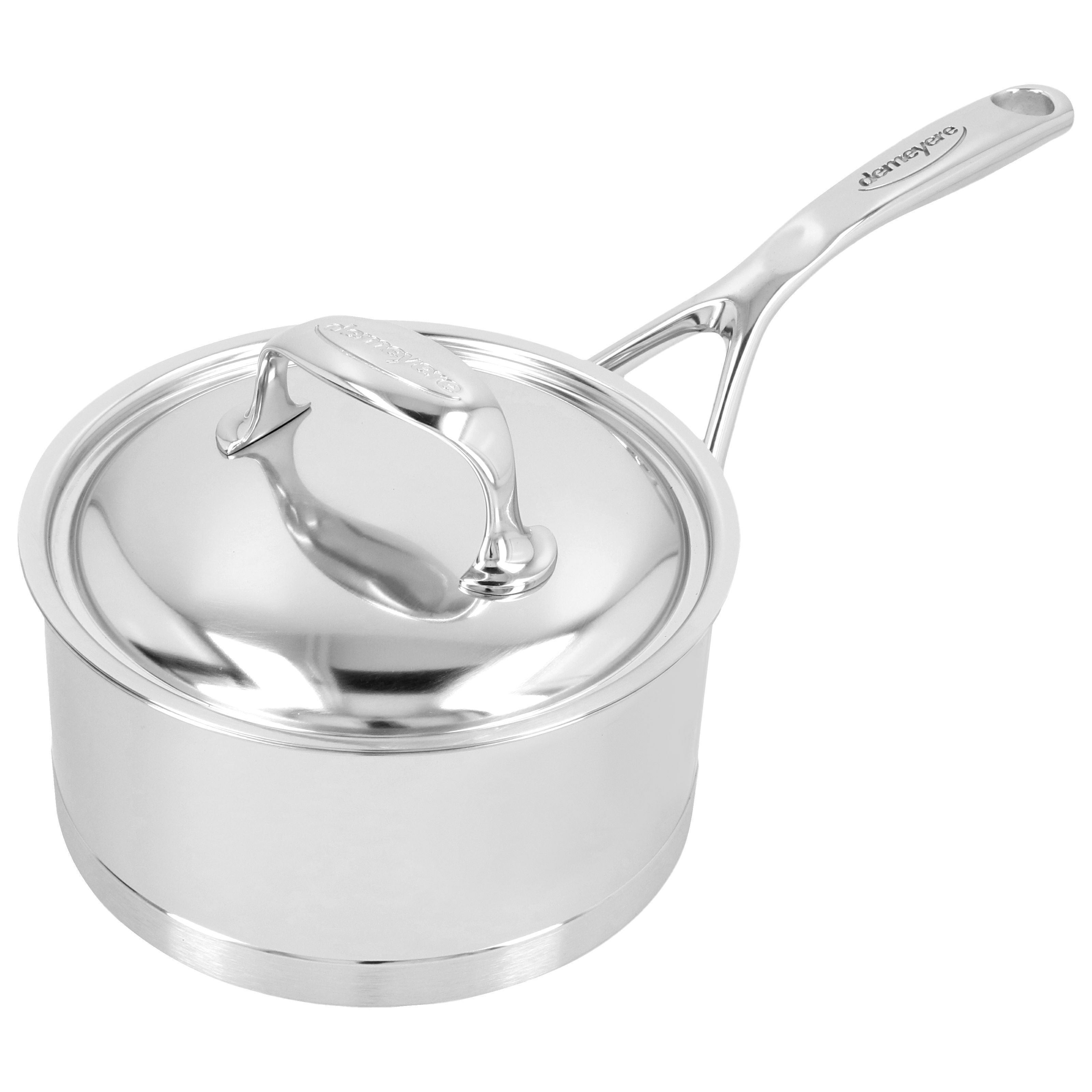 Stieltopf mit Deckel 16 cm, 18/10 Edelstahl, Silber