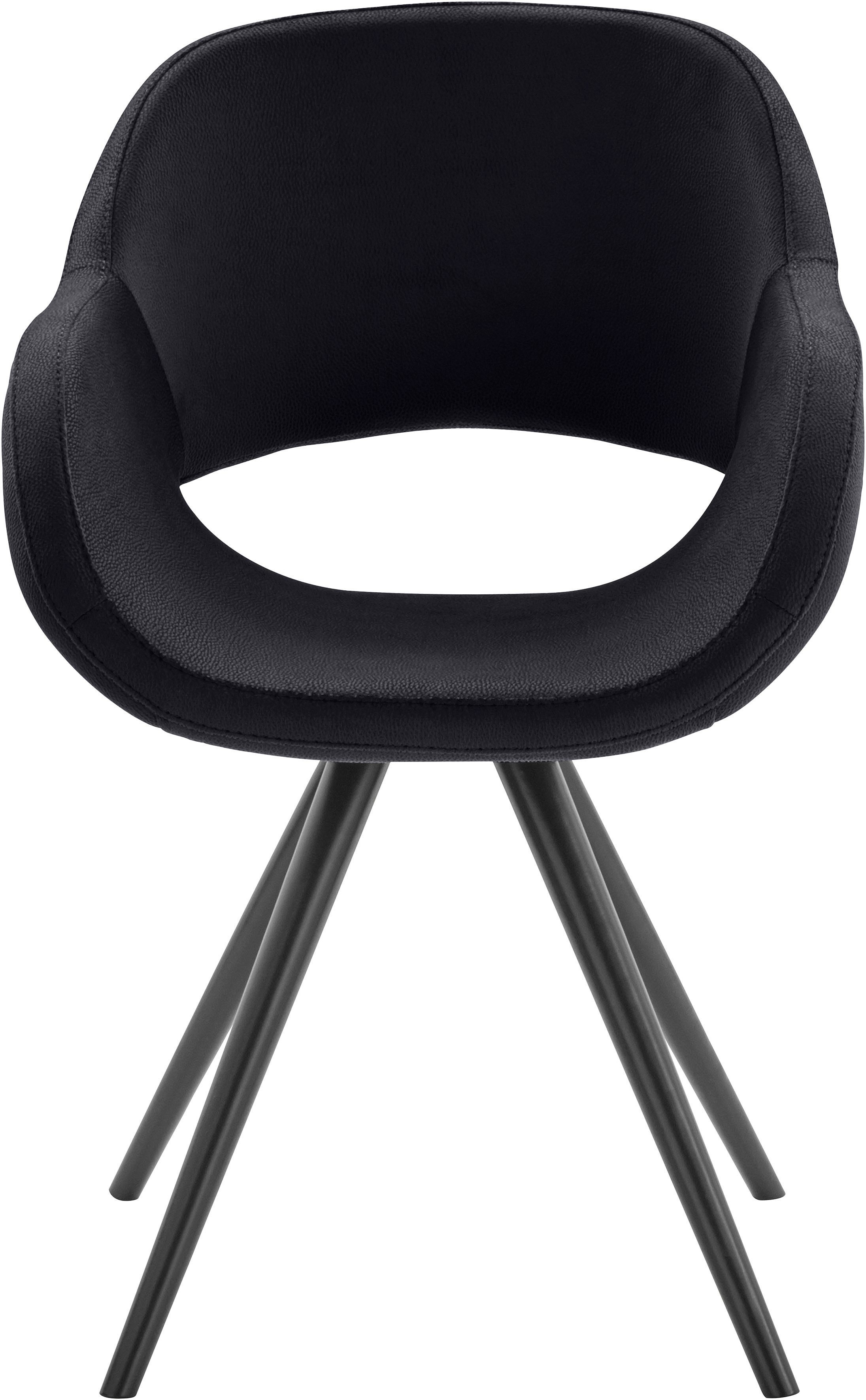INOSIGN Armlehnstuhl Aurora (Set, 2 St), Gestell aus Massivholz Buche in schwarz lackiert