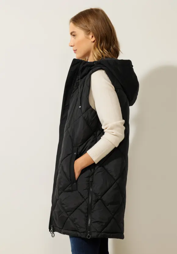 Street One Long Steppweste mit Zipper