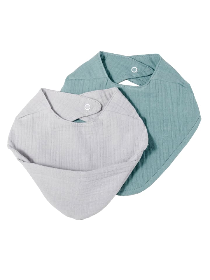 nordic coast company  Musselin Lätzchen-Set Grau & Mint günstig kaufen onesize