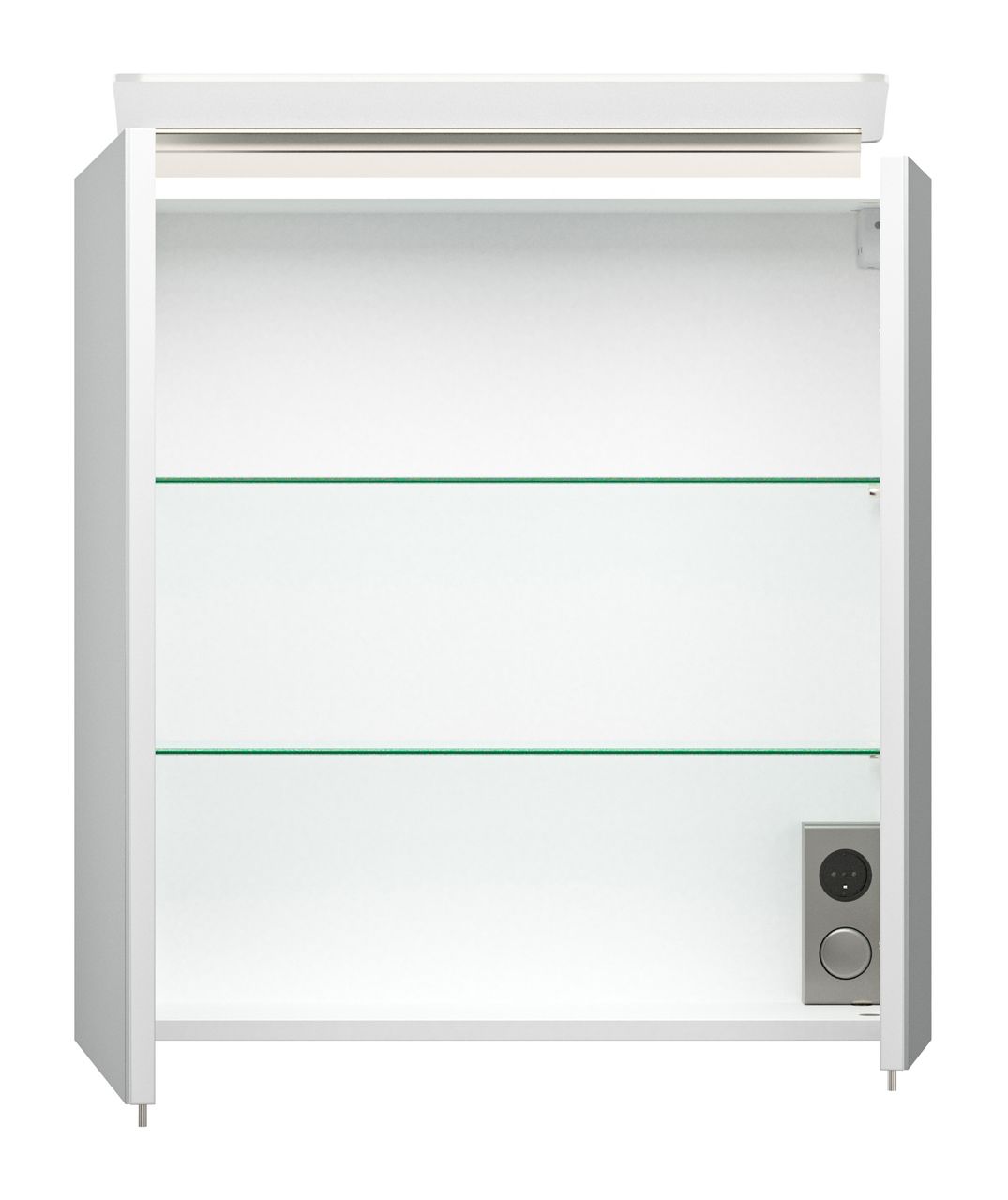 Posseik Badmöbel-Set Homeline 60 (2-teilig) weiß hochglanz inkl. Spiegelschrank mit Design LED-Lampe EEK: F