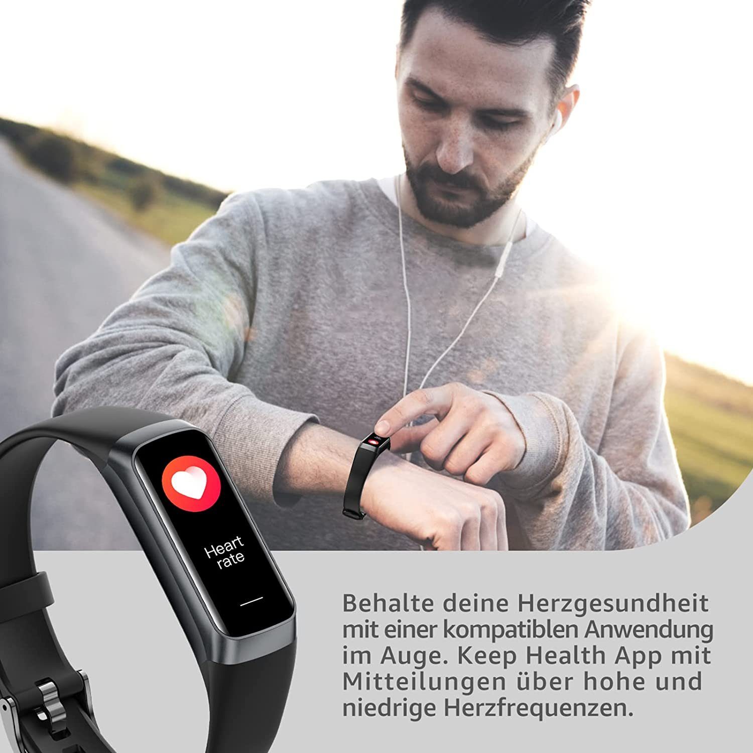 Mutoy Smartwatch, Fitness Tracker Uhr mit Anruffunktion für Damen Herren Smartwatch 5 ATM IP68 Wasserdicht Fitness Tracker mit Schrittzähler Pulsuhr Blutdruck Messgerät für Android iOS, Schlaf-Monitor, Activity Tracker, SpO2, Kalorien-Tracker,Schritt