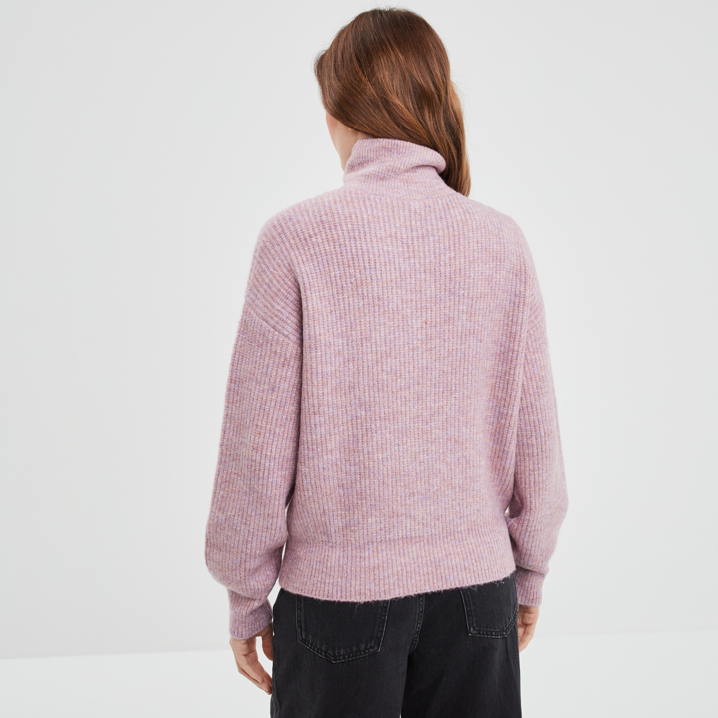 Pull col camionneur boutonné rose clair femme | La Halle