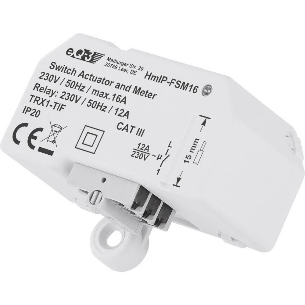 Homematic IP Schalt-Mess-Aktor (16 A) – Unterputz Smart-Home-Steuerelement, mit Messfunktion