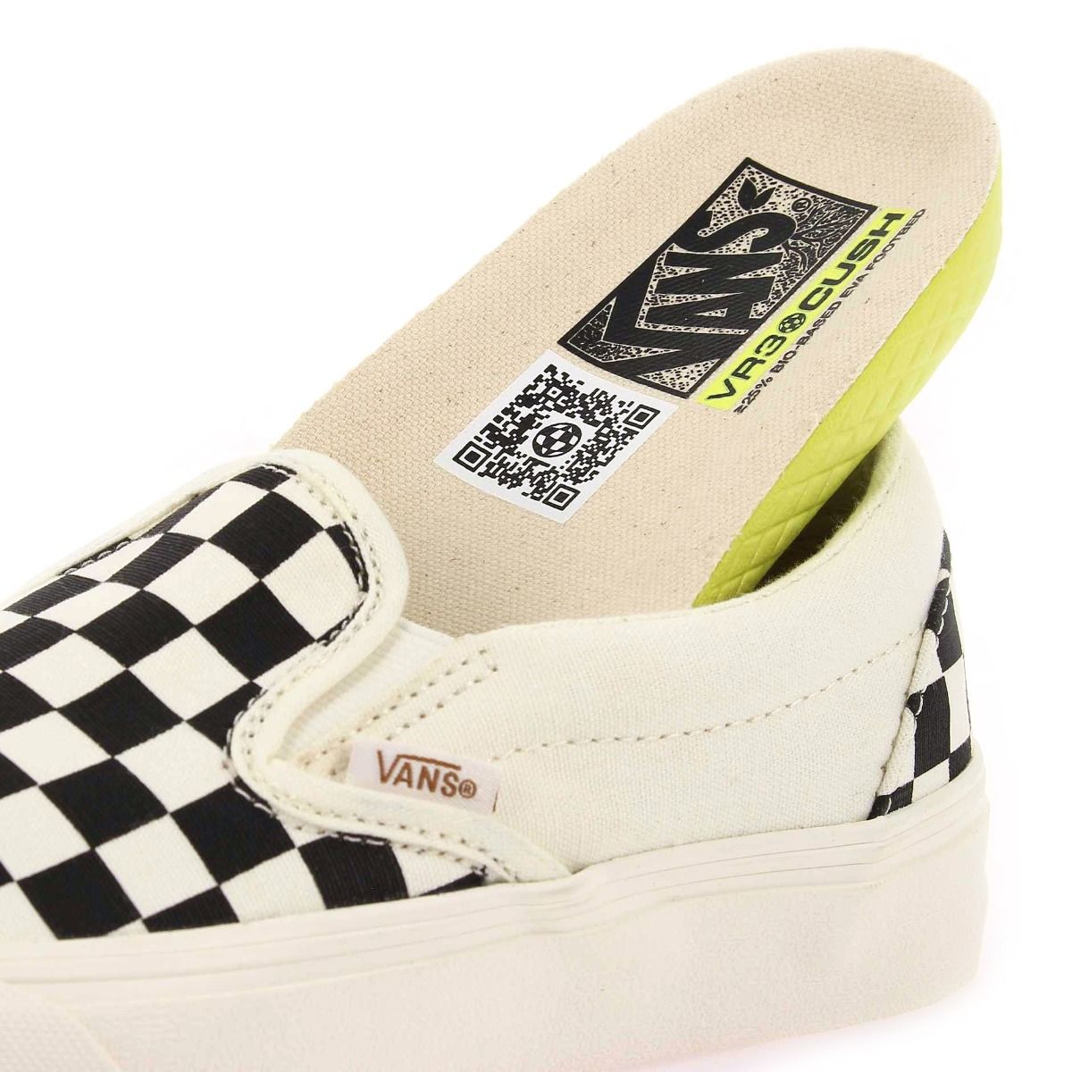 Vans  SLIP-ON VR3 CHECKERBOARD - Blanc Noir