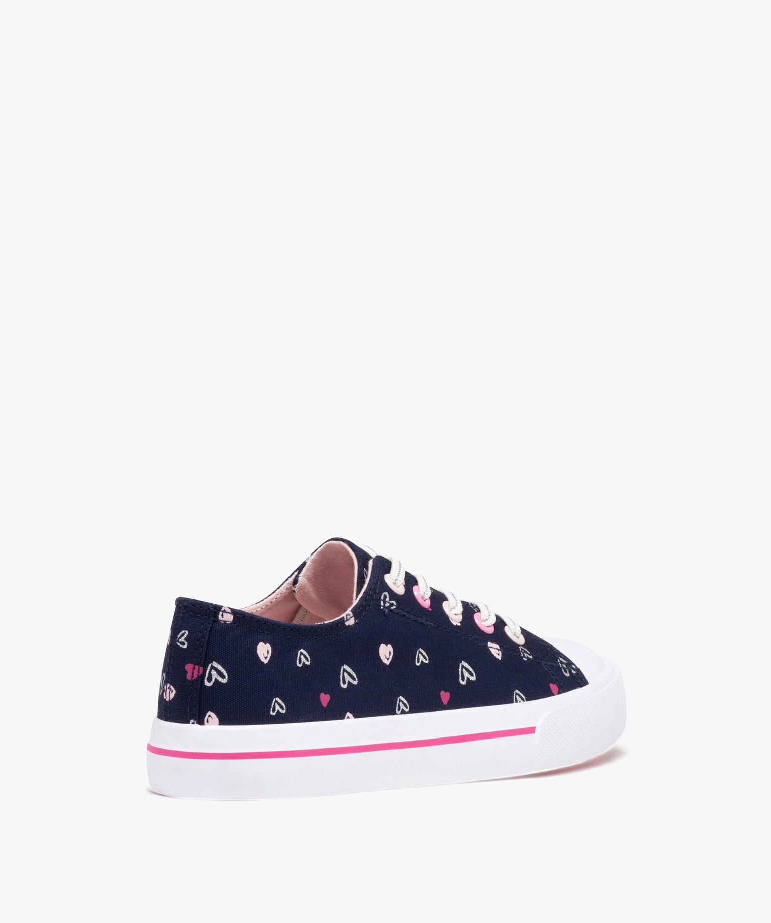 Baskets fille en toile imprimée à bout renforcé marine | GEMO