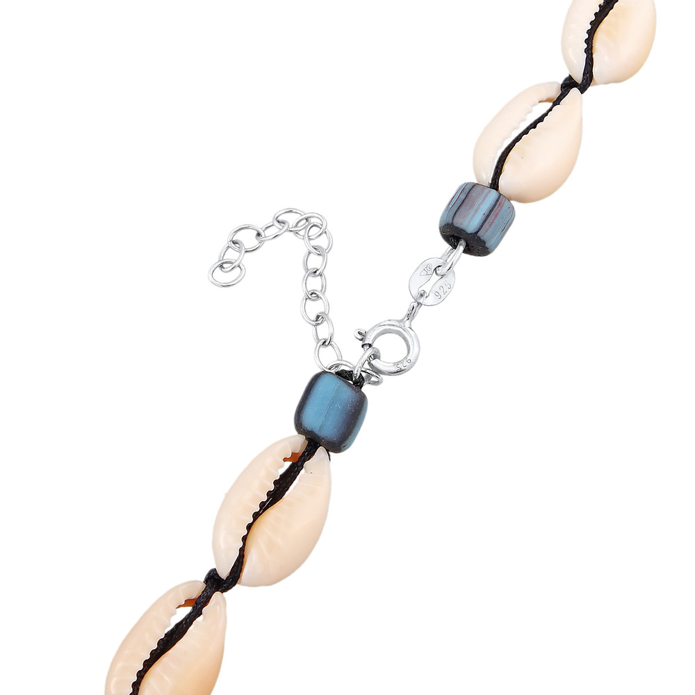 Elli Elli Collier Femmes choker verre perles style surfeur avec coquillage cauri en ar collier