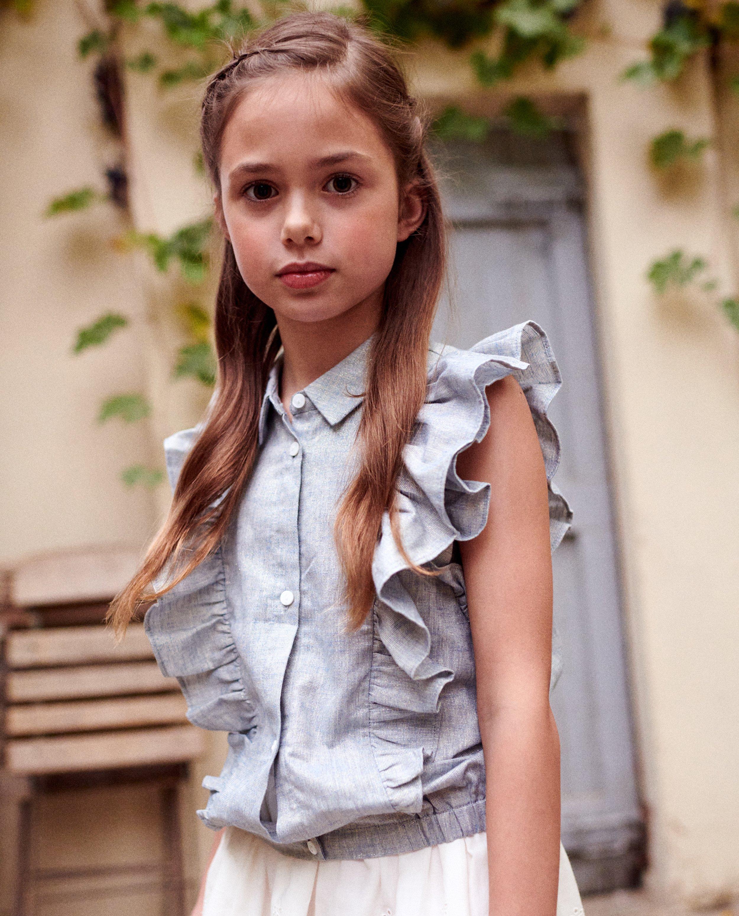 Milla Star blúz fodros díszítéssel, ünnepi kék