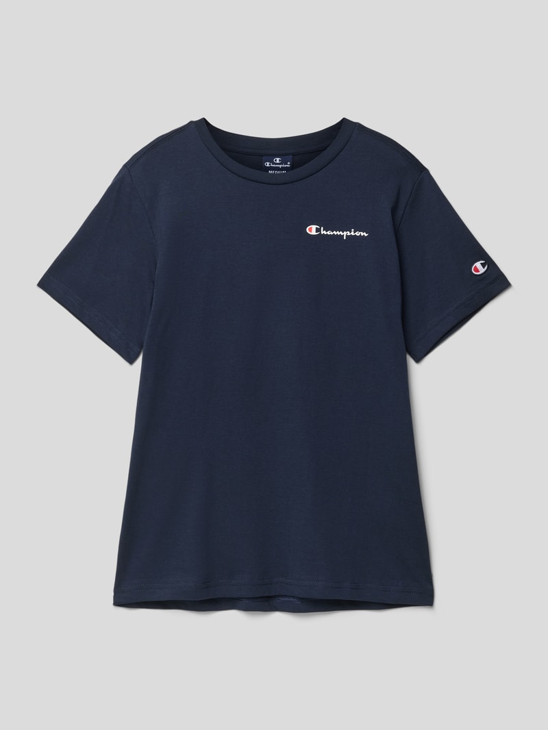 T-Shirt mit Logo-Print in marineblau