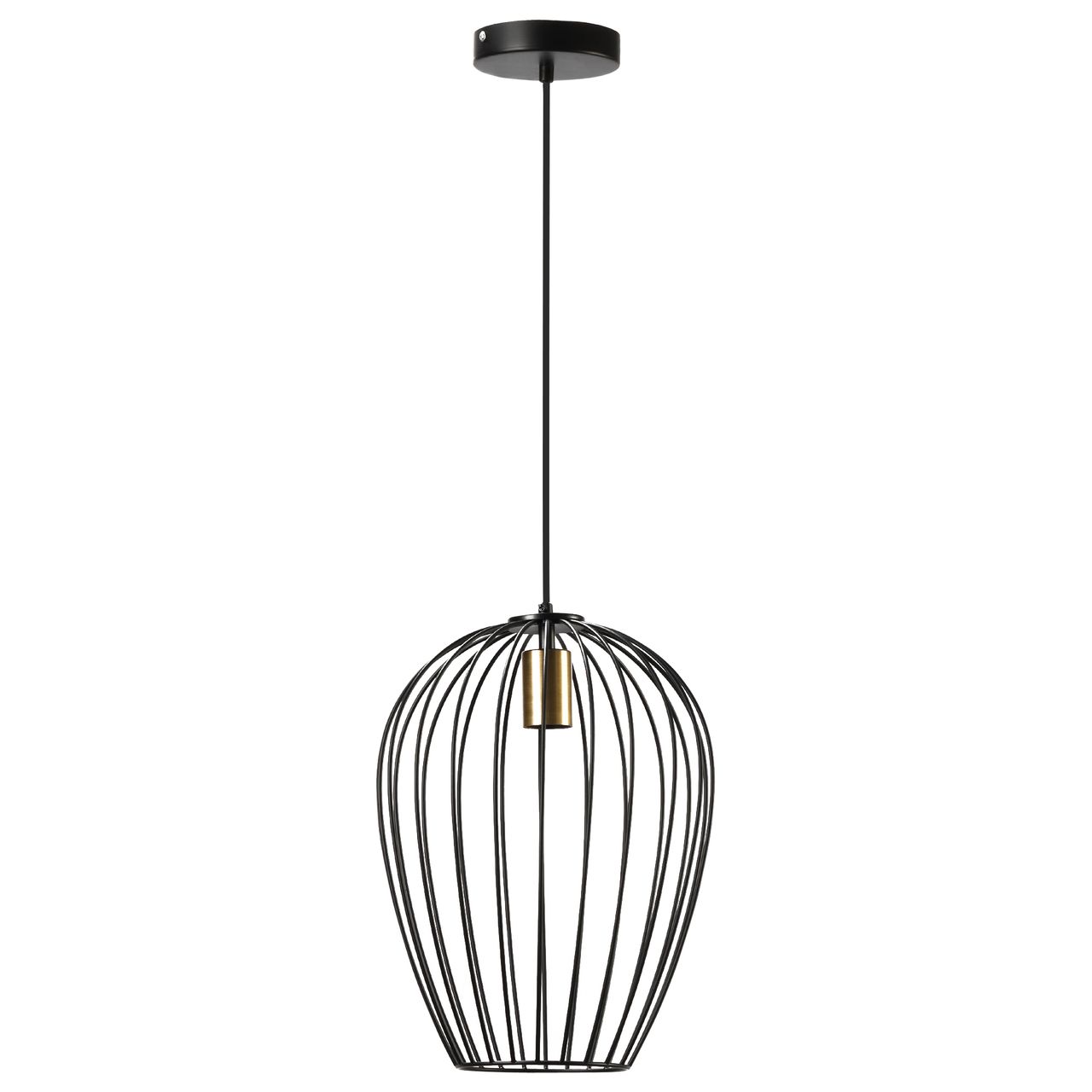 HOMCOM Pendelleuchte Hängeleuchte Hängelampe modern Pendellampe für Büro Wohnzimmer Esszimmer Metall Schwarz Ø26 x 130 cm
