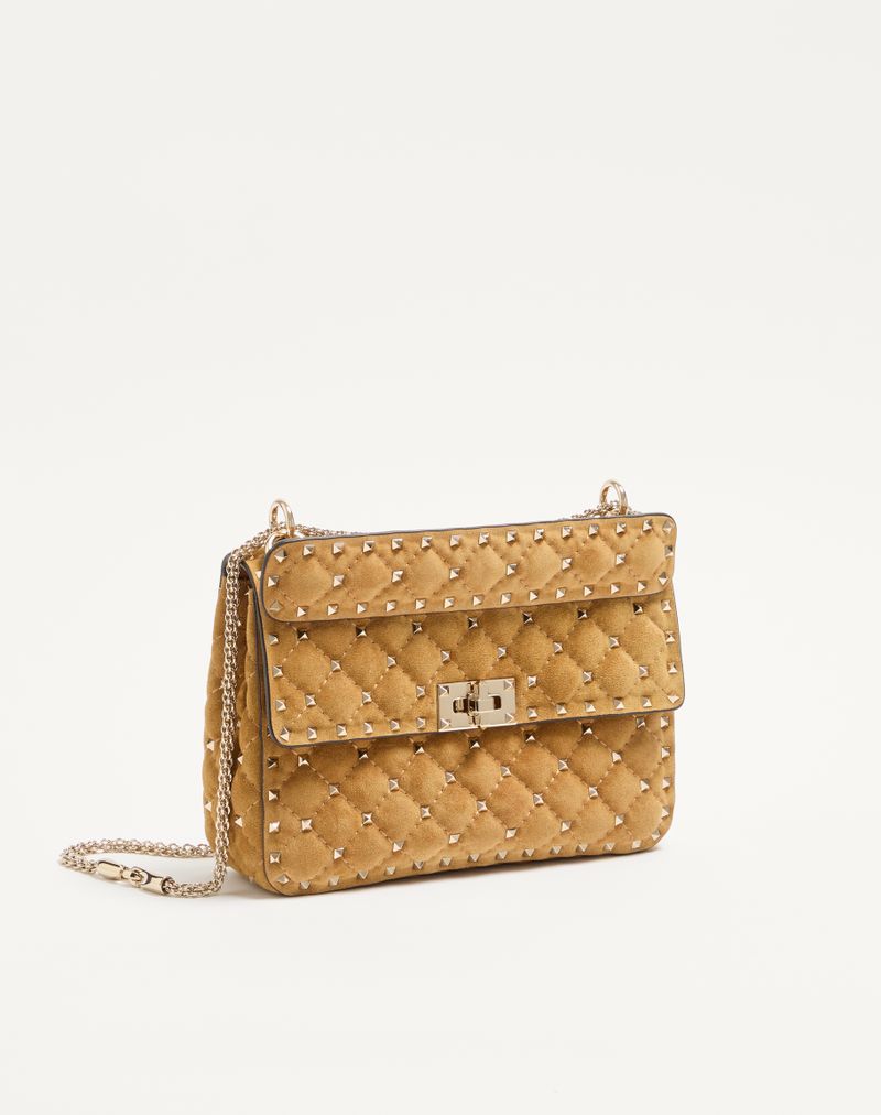 Valentino Garavani Bolsa Rockstud Spike Média Camurça