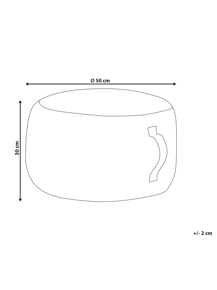 Beliani Pouf KAWAI in Grau/Weiß - (W) 50 x (H) 30 x (L) 50 cm günstig kaufen onesize