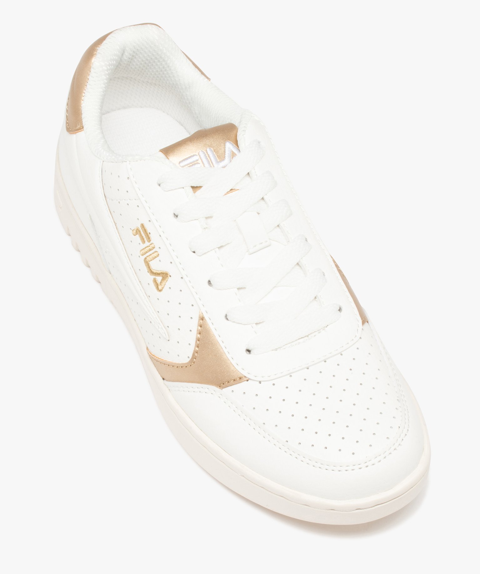 Baskets femme à lacets avec détails métallisés - Fila blanc | GEMO