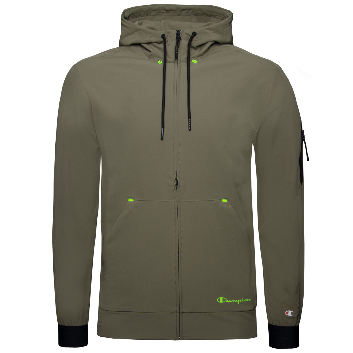Champion Hooded Full Zip Trainingsjacke gruen