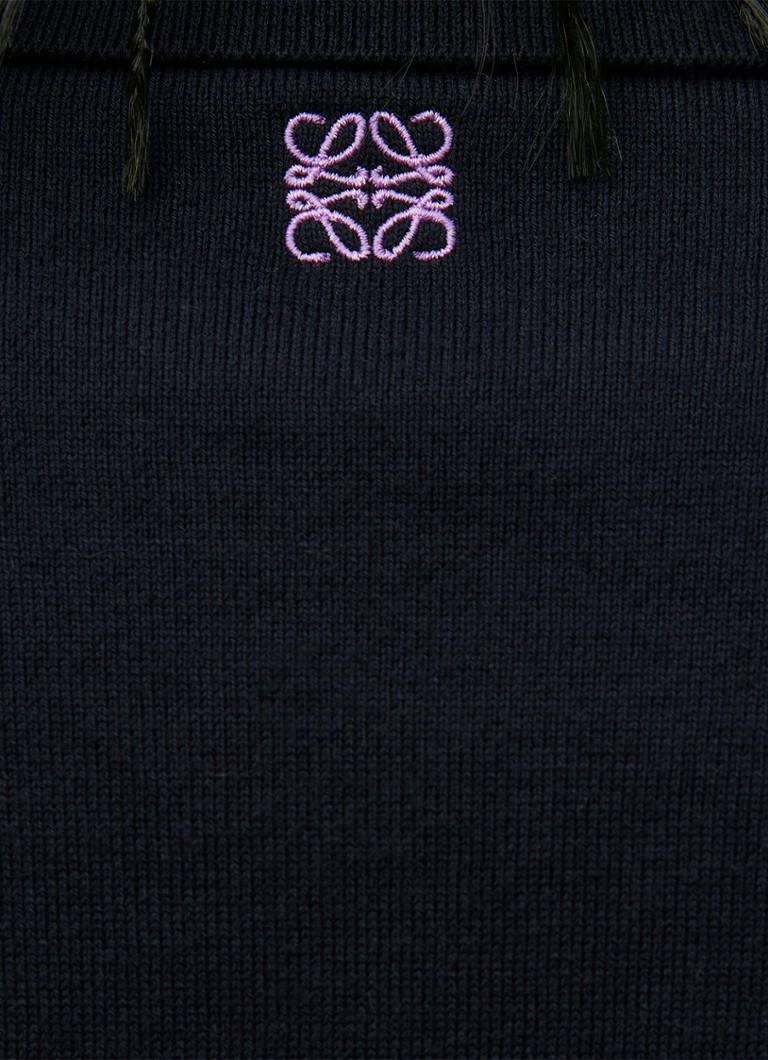 LOEWE Polo collar and stripe print sweater