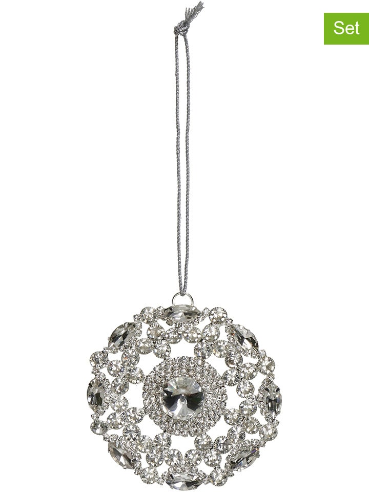Kersten 4er-Set: Dekoanhänger ''Broche'' in Silber - Ø 8 cm günstig kaufen onesize